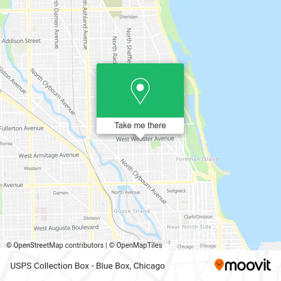 USPS Collection Box - Blue Box map