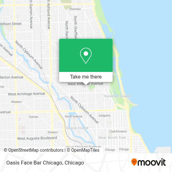 Oasis Face Bar Chicago map