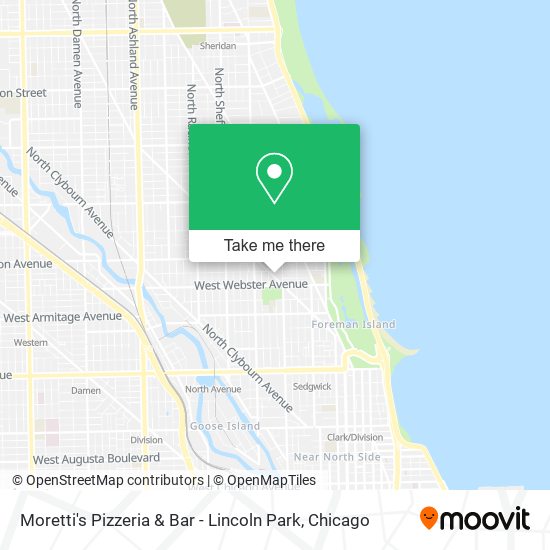 Mapa de Moretti's Pizzeria & Bar - Lincoln Park