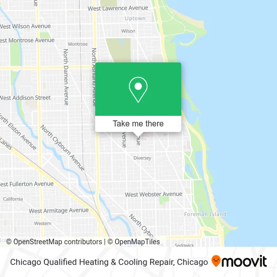 Chicago Qualified Heating & Cooling Repair map