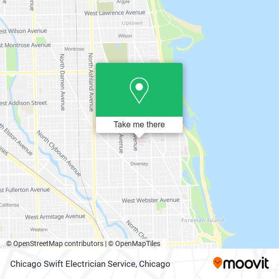 Mapa de Chicago Swift Electrician Service