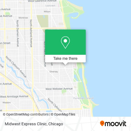 Midwest Express Clinic map