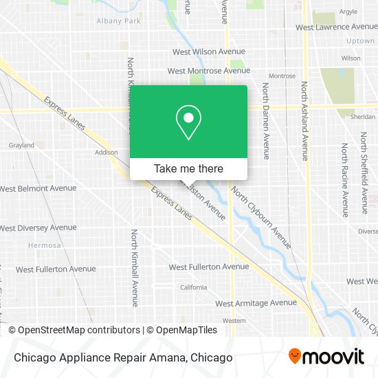 Chicago Appliance Repair Amana map