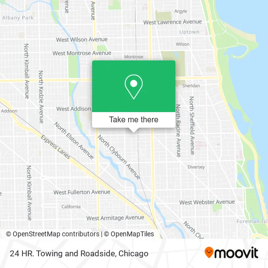 24 HR. Towing and Roadside map