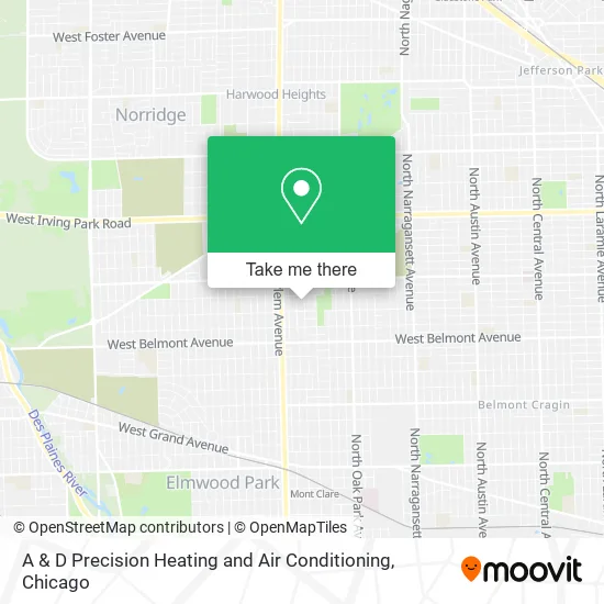 A & D Precision Heating and Air Conditioning map