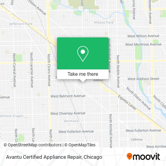 Mapa de Avantu Certified Appliance Repair