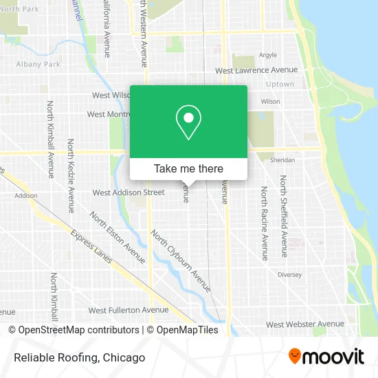 Reliable Roofing map