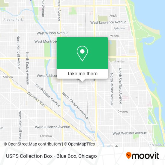 Mapa de USPS Collection Box - Blue Box