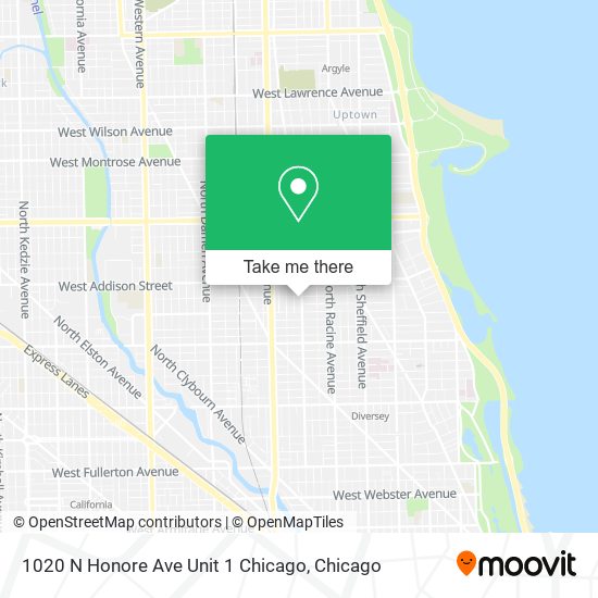 Mapa de 1020 N Honore Ave Unit 1 Chicago
