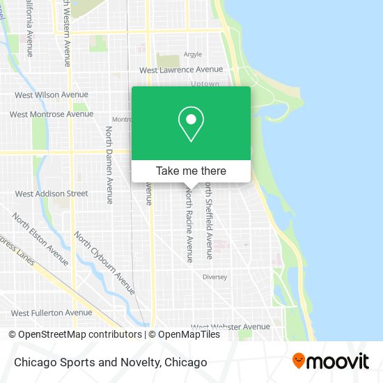 Chicago Sports and Novelty map