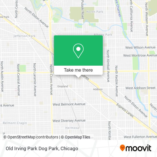 Old Irving Park Dog Park map