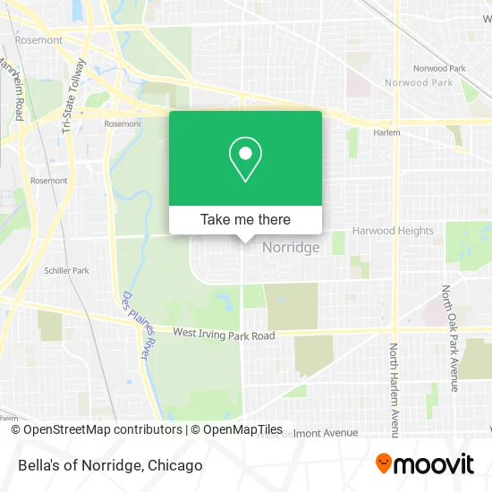 Bella's of Norridge map