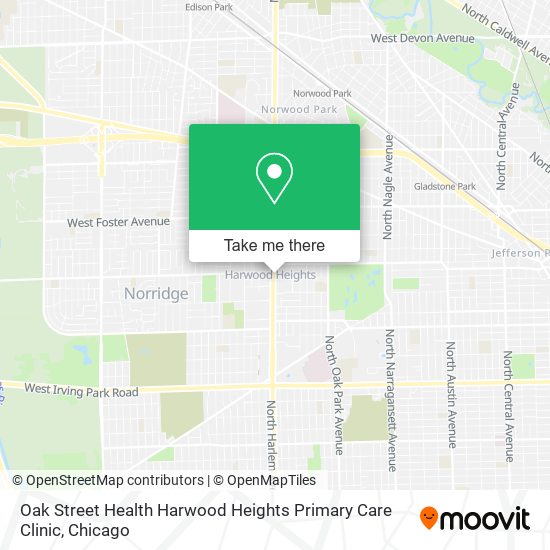 Oak Street Health Harwood Heights Primary Care Clinic map