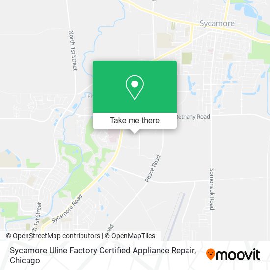 Mapa de Sycamore Uline Factory Certified Appliance Repair