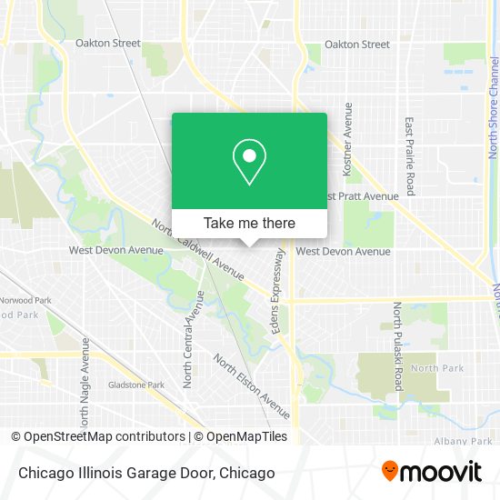 Chicago Illinois Garage Door map