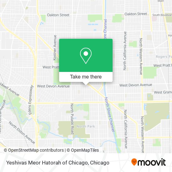 Mapa de Yeshivas Meor Hatorah of Chicago