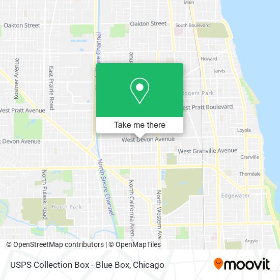 Mapa de USPS Collection Box - Blue Box