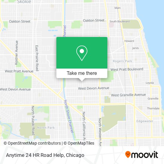 Anytime 24 HR Road Help map