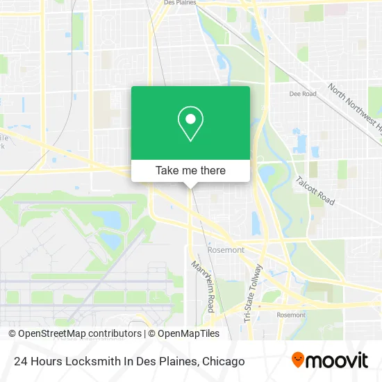 24 Hours Locksmith In Des Plaines map