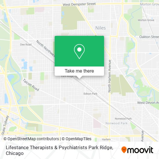 Mapa de Lifestance Therapists & Psychiatrists Park Ridge