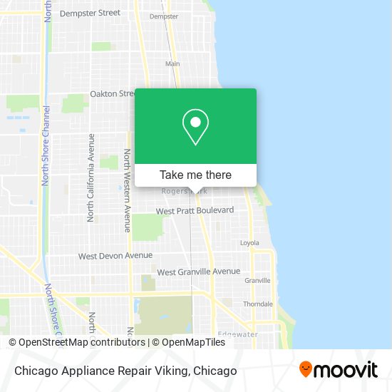 Chicago Appliance Repair Viking map