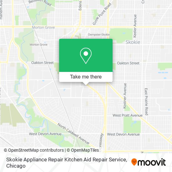 Mapa de Skokie Appliance Repair Kitchen Aid Repair Service