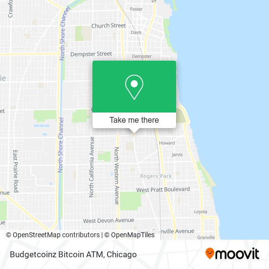 Mapa de Budgetcoinz Bitcoin ATM