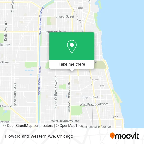 Howard and Western Ave map