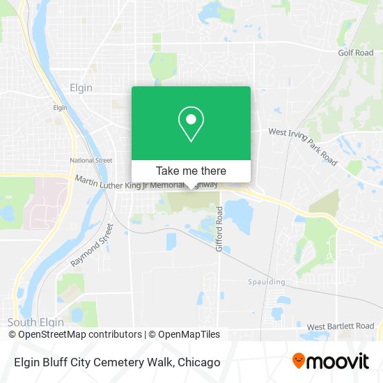 Elgin Bluff City Cemetery Walk map
