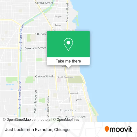 Just Locksmith Evanston map