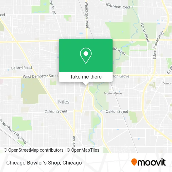 Chicago Bowler's Shop map