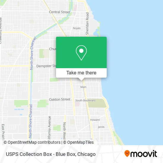 Mapa de USPS Collection Box - Blue Box