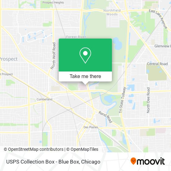 Mapa de USPS Collection Box - Blue Box