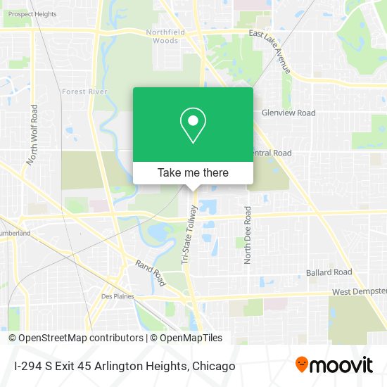Mapa de I-294 S Exit 45 Arlington Heights
