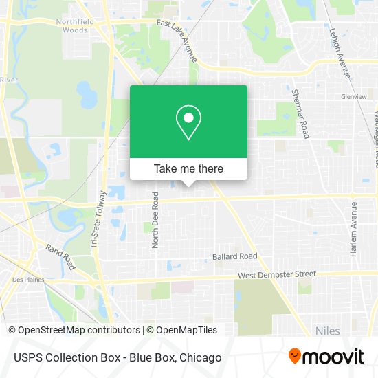 USPS Collection Box - Blue Box map
