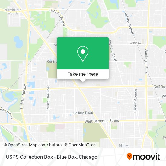USPS Collection Box - Blue Box map