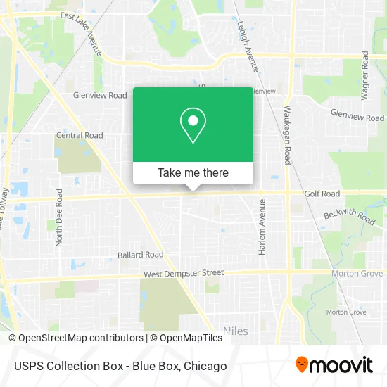 Mapa de USPS Collection Box - Blue Box