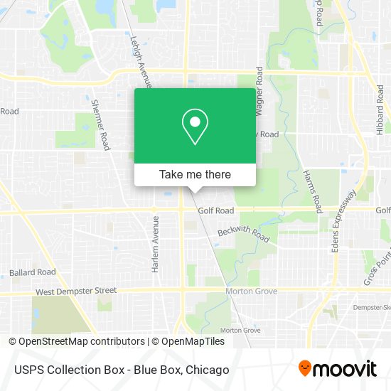 USPS Collection Box - Blue Box map