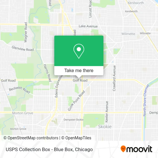 USPS Collection Box - Blue Box map