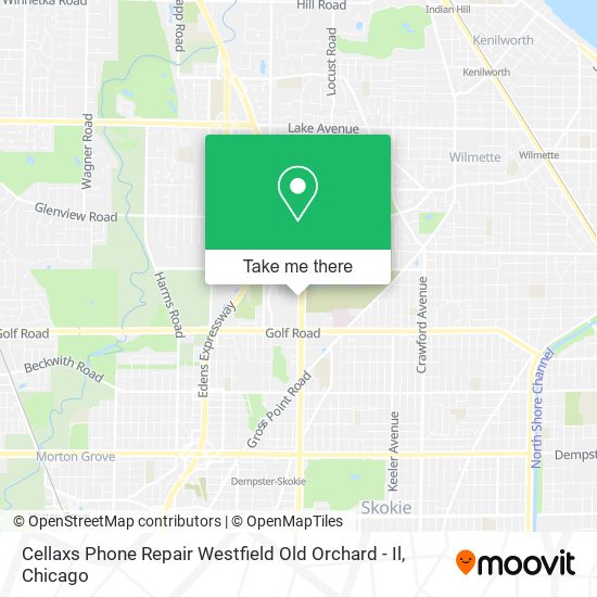 Cellaxs Phone Repair Westfield Old Orchard - Il map