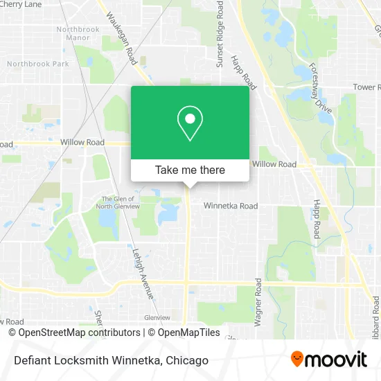 Defiant Locksmith Winnetka map