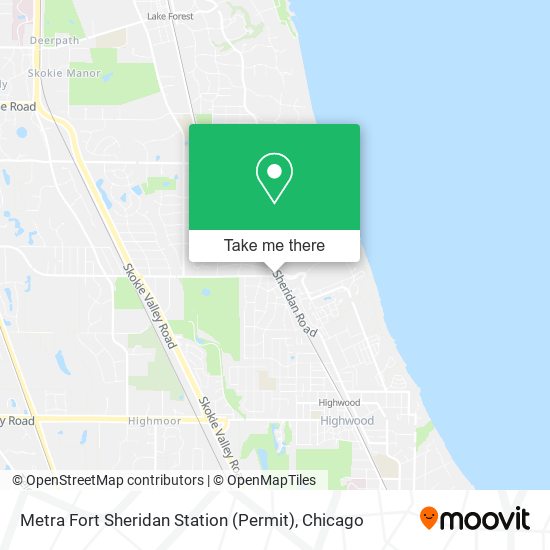 Mapa de Metra Fort Sheridan Station (Permit)