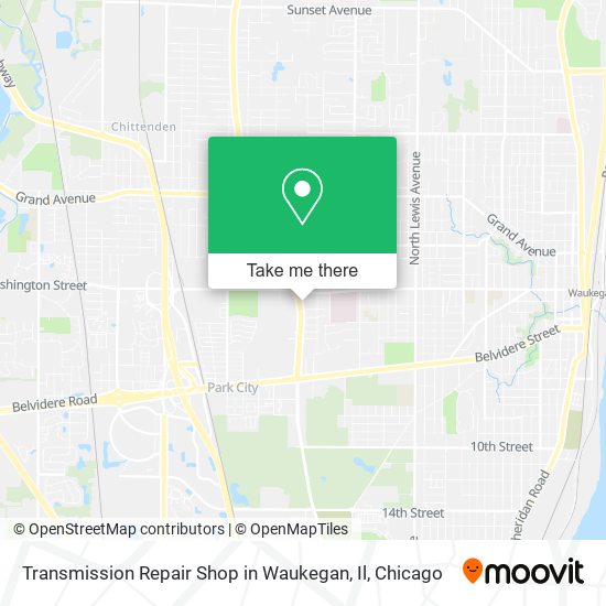 Transmission Repair Shop in Waukegan, Il map