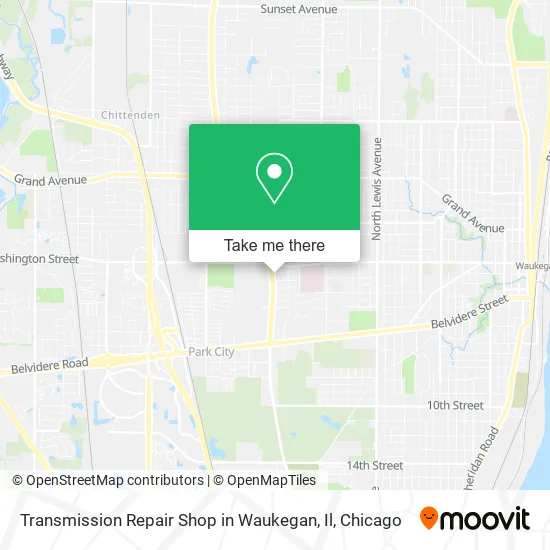 Mapa de Transmission Repair Shop in Waukegan, Il