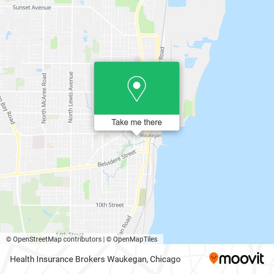 Health Insurance Brokers Waukegan map