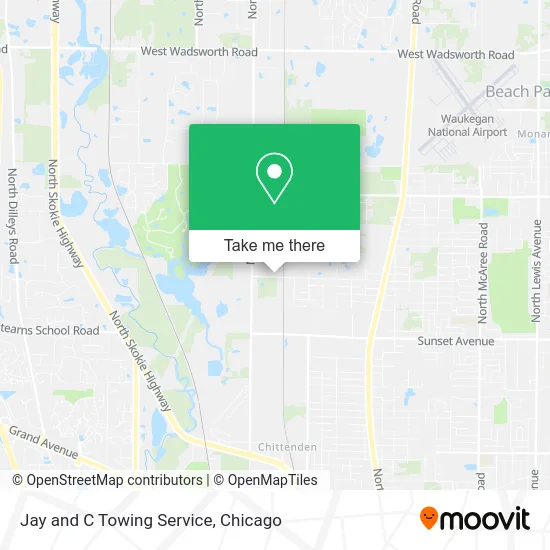 Jay and C Towing Service map