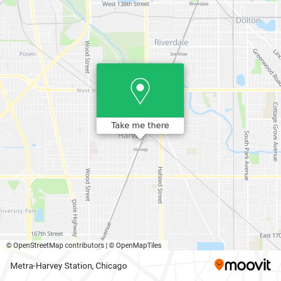 Mapa de Metra-Harvey Station