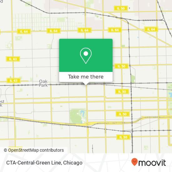 CTA-Central-Green Line map
