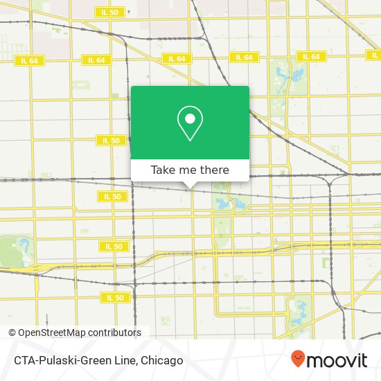 CTA-Pulaski-Green Line map