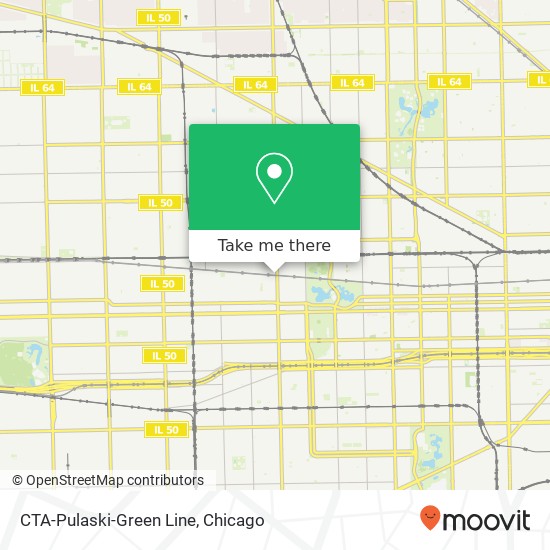 Mapa de CTA-Pulaski-Green Line